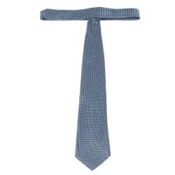 مملوكة مسبقًا ربطة عنق ايرمنيجيلدو زينيا نمط شبك هندسي زرقاء 