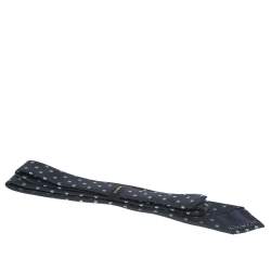 Pre Owned ربطة عنق ايرمنيجيلدو زينيا حرير مطرزة زهور خضراء داكنة