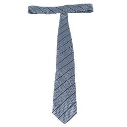 مملوكة مسبقًا Ermenegildo Zegna Navy Blue Diagonal Patterned Silk Jacquard Tie