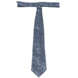 Pre Owned ربطة عنق ايرمنيجيلدو زينيا جاكارد حرير زهور زرقاء