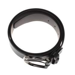 Pre Owned Ermenegildo Zegna Black Leather Belt 90CM