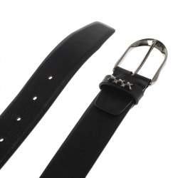 Pre Owned Ermenegildo Zegna Black Leather Belt 90CM