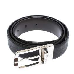 Pre Owned Ermenegildo Zegna Black/Brown Leather Reversible Belt 95CM