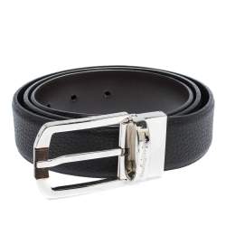 Pre Owned Ermenegildo Zegna Black/Brown Leather Reversible Belt 95CM