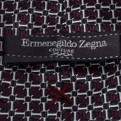 Ermenegildo Zegna Couture Black & Red Silk Tie