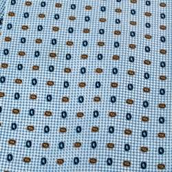 Pre Owned Ermenegildo Zegna Blue Geometric Patterned Silk Tie