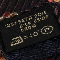 Ermenegildo Zegna Brown Floral Patterned Silk  Tie