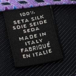 Pre Owned Ermenegildo Zegna Purple Patterned Silk Jacquard Tie