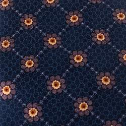 Ermenegildo Zegna Disegno Esclusivo Navy Blue Floral Patterned Silk  Traditional Tie