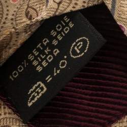 Pre Owned Ermenegildo Zegna Disegno Esclusivo Cream Floral Patterned Silk Traditional Tie