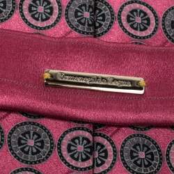 Pre Owned Ermenegildo Zegna Pink Geometric Floral Patterned Silk Tie