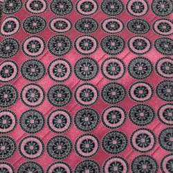 Pre Owned Ermenegildo Zegna Pink Geometric Floral Patterned Silk Tie