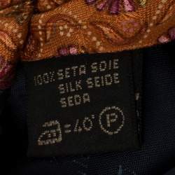 Pre Owned ربطة عنق ايرمنيجيلدو زينيا حرير نمط زهور برتقالي ديسغنو اكسكلوسيفو