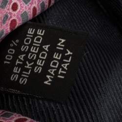 Pre Owned Ermenegildo Zegna Pink Geometric Patterned Silk Tie