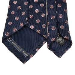 مملوكة مسبقًا Ermenegildo Zegna Navy Blue Floral Motif Silk Tie