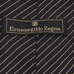 Ermenegildo Zegna Black Striped Silk Tie