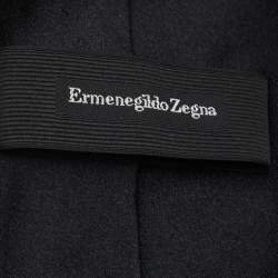 Pre Owned Ermenegildo Zegna Black Silk Satin Tie