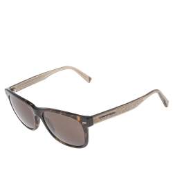Ermenegildo Zegna Brown EZ 0028FN Tortoise Shell Square Sunglasses