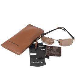 Ermenegildo Zegna Brown Tortoise SZ3287 Rectangular Sunglasses