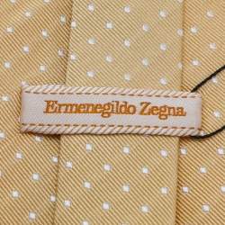 Pre Owned Ermenegildo Zegna Napoli Couture Yellow Jacquard Silk Tie