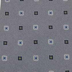 Pre Owned ربطة عنق ايرمنيجيلدو زينيا حرير رصاصي مزخرف حليات موردة