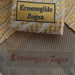 Ermenegildo Zegna Vintage Yellow Jacquard Silk Tie