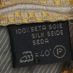 Ermenegildo Zegna Vintage Yellow Jacquard Silk Tie