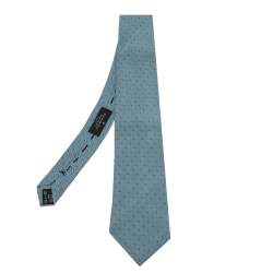 Ermenegildo Zegna Napoli Couture Pale Blue/Red Jacquard Silk Tie