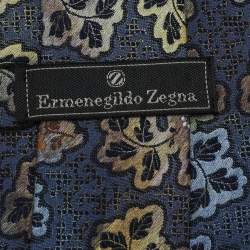 Pre Owned Ermenegildo Zegna Multicolor Floral Jacquard Silk Tie