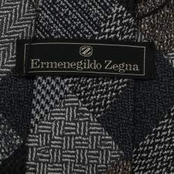 مملوكة مسبقًا Ermenegildo Zegna Multicolor Patchwork Jacquard Silk Tie
