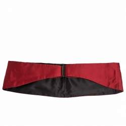 Pre Owned Ermenegildo Zegna Red Pleated Silk Satin Cummerbund
