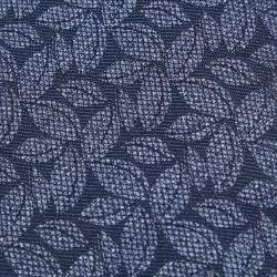 Pre Owned Ermenegildo Zegna Blue Leaf Motif Jacquard Silk Tie