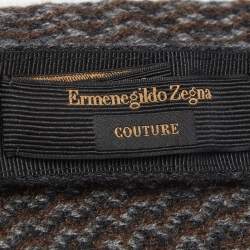 Pre Owned Ermenegildo Zegna Couture Bicolor Chevron Cashmere Knit Tie