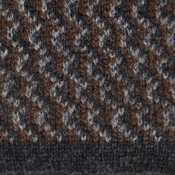 Pre Owned Ermenegildo Zegna Couture Bicolor Chevron Cashmere Knit Tie