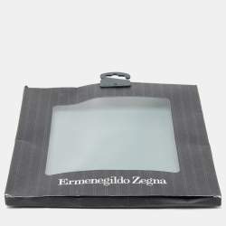 Pre Owned Ermenegildo Zegna Dark Blue & Burgundy Striped Cashmere Scarf