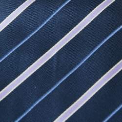 Ermenegildo Zegna Blue Striped Silk Tie