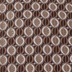 Ermenegildo Zegna Brown Geometric Pattern Jacquard Silk Tie