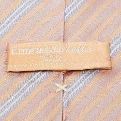 Ermenegildo Zegna Pink Patterned Silk Jacquard Tie