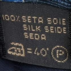 Pre Owned Ermenegildo Zegna Blue Floral printed Silk Traditional Tie