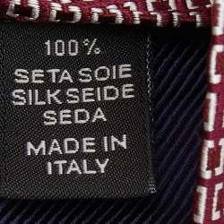 Pre Owned Ermenegildo Zegna Brown Patterned Silk Tie