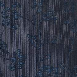 Pre Owned Ermenegildo Zegna Navy Blue Floral Patterned Silk Tie