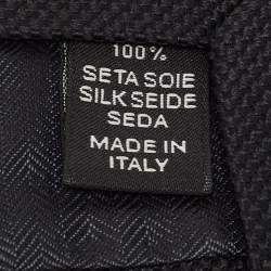 Pre Owned Ermenegildo Zegna Black Patterned Silk Tie
