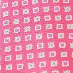Pre Owned Ermenegildo Zegna Pink Silk Jacquard Tie 