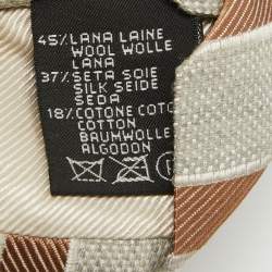 Ermenegildo Zegna Grey Striped Wool and Silk Traditional Tie