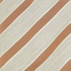 Ermenegildo Zegna Grey Striped Wool and Silk Traditional Tie