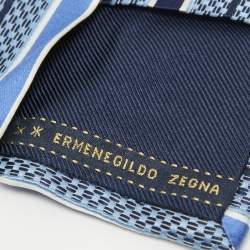 Ermenegildo Zegna Blue Striped Silk Tie