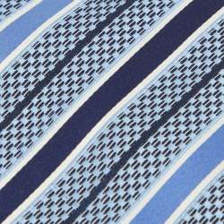 Ermenegildo Zegna Blue Striped Silk Tie