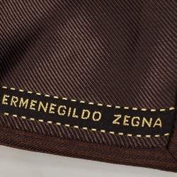 Pre Owned Ermenegildo Zegna Brown Striped Silk Tie