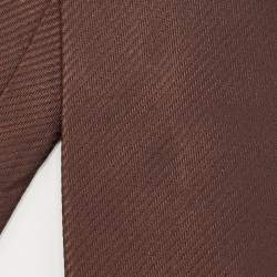 Pre Owned Ermenegildo Zegna Brown Striped Silk Tie