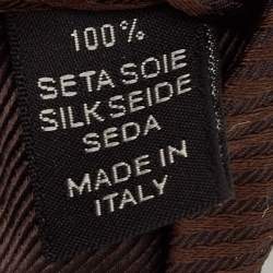 Pre Owned Ermenegildo Zegna Brown Striped Silk Tie